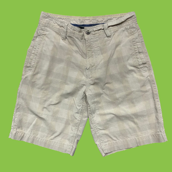 The North Face Tan Brown Checkered Tonal Shorts Men's Size 30 - Picture 1 of 8